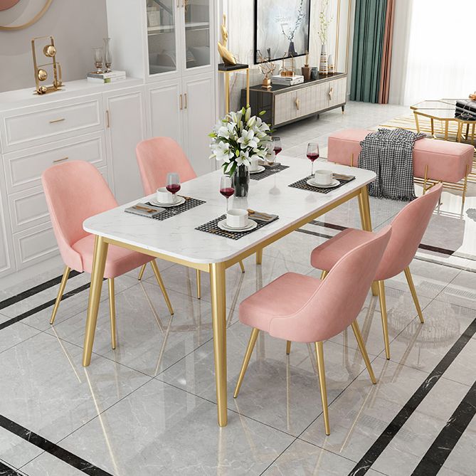Glam Style 1/4/5 Pieces Dining Set White-gold Table Kitchen Set for Dining Room Clearhalo 'Dining Room Sets' 'Dining Tables & Seating' 'dining_room_set' 'furn' 'furn_dining_room_set' 'Furniture' 'furniture_dining_room_set' 'Kitchen & Dining Furniture' 'kitchen&dining_furn' 'kitchen' 1200x1200_b5547654-92b3-4ba6-95a9-38637623bad1