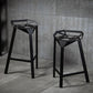 Industrial Low Back Counter Stool Metal Counter Height Stools for Home Use