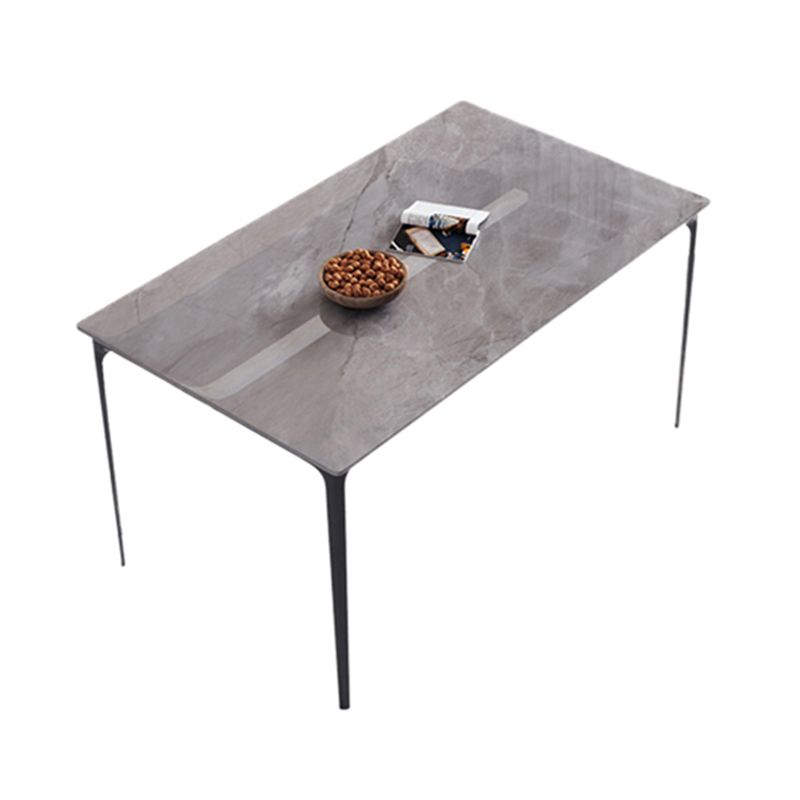 Stone Top Dining Room Dinner Kitchen Table Rectangle Dining Table with 4 Legs Clearhalo 'Dining Tables & Seating' 'Dining Tables' 'dining_table' 'furn' 'furn_dining_table' 'Furniture' 'Kitchen & Dining Furniture' 1200x1200_b555dc2a-81dd-418c-9657-433ee7fb81c0