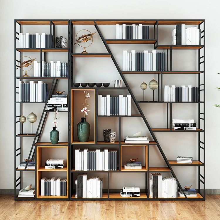 9.84"W 78.74"H Bookcase Industrial Style Open Back Bookcase for Study Room Home Office Clearhalo 'Bookcases' 'furn' 'furn_bookcases' 'Furniture' 'furniture_bookcases' 'kitchen' 'kitchen_bookcases' 'Living Room Furniture' 'Office Furniture' 1200x1200_b55715d5-9228-4e50-a2b6-2621686fd0ec