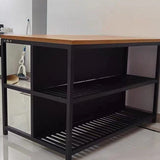 Mesa moderna de la mesa de preparación de madera de la isla de la isla para sala de cocina