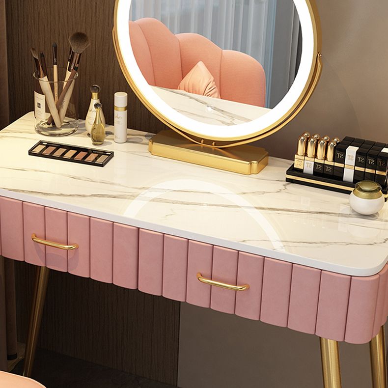 Scrivania per il trucco a specchio illuminato in piedi set di vanità per trucco con cassetto