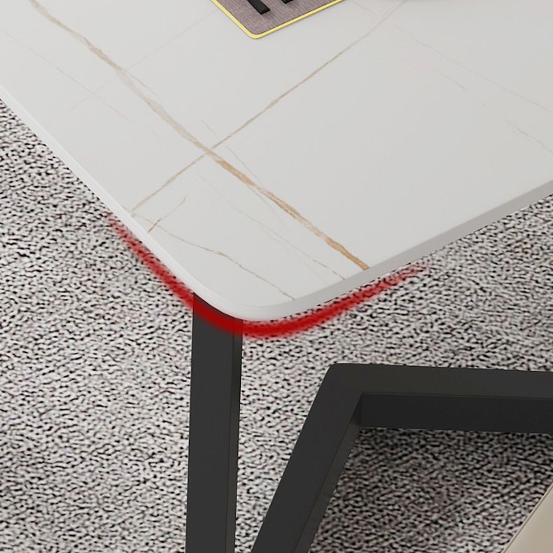 Modern Rectangle Dining Table Sintered Stone Dining Table with Double Pedestal Clearhalo ' dining_table' 'Dining Tables & Seating' 'Dining Tables' 'furn' 'furn_dining_table' 'Furniture' 'furniture_dining_table' 'Kitchen & Dining Furniture' 'kitchen&dining_furn' 'kitchen' 'kitchen_dining_table' 1200x1200_b55b9e3e-8152-446f-8d3e-369404403c08