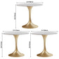 Round Tulip Base Glam Dining Table White Fixed Table of Sintered Stone Clearhalo ' dining_table' 'Dining Tables & Seating' 'Dining Tables' 'furn' 'furn_dining_table' 'Furniture' 'furniture_dining_table' 'Kitchen & Dining Furniture' 'kitchen&dining_furn' 'kitchen' 'kitchen_dining_table' 1200x1200_b55bca07-dc65-42dc-8e0f-2784d93ef9a0