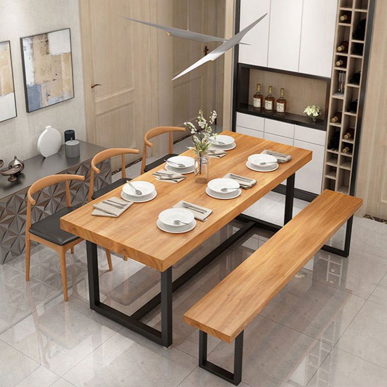 Mesa de comedor con caballete rectangular, mesa de madera moderna para comedor y Bar