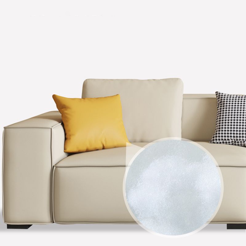 Contemporary 25.59" H Faux Leather Square Arm Sofa for Living Room