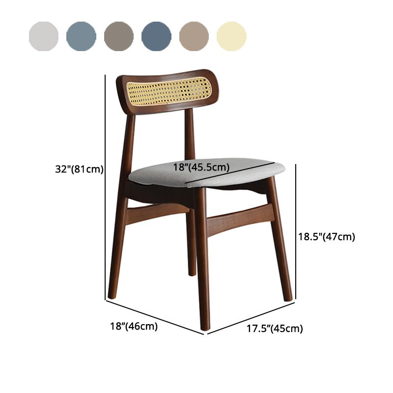 Upholstered Armless Dining Chairs Rattan Side Chairs with Wood Legs (Set of 2) Clearhalo ' kitchen&dining_furn' 'Dining Chairs' 'Dining Tables & Seating' 'dining_chair' 'furn' 'furn_dining_chair' 'Furniture' 'furniture_dining_chair' 'Kitchen & Dining Furniture' 'kitchen' 1200x1200_b55ce7ea-4e02-47d6-9fb2-e4b62d1534a0
