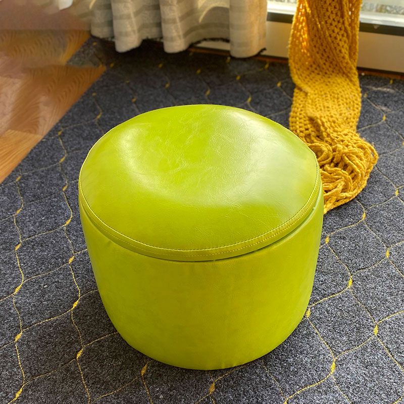 Faux Leather Ottoman Plain Round Stain Resistant Pouf Ottoman with Storage Clearhalo 'furn' 'furn_ottomans_poufs' 'Furniture' 'Living Room Furniture' 'Ottomans & Poufs' 'ottomans_poufs' 1200x1200_b55da870-97e1-40cd-80f8-616b424352e9