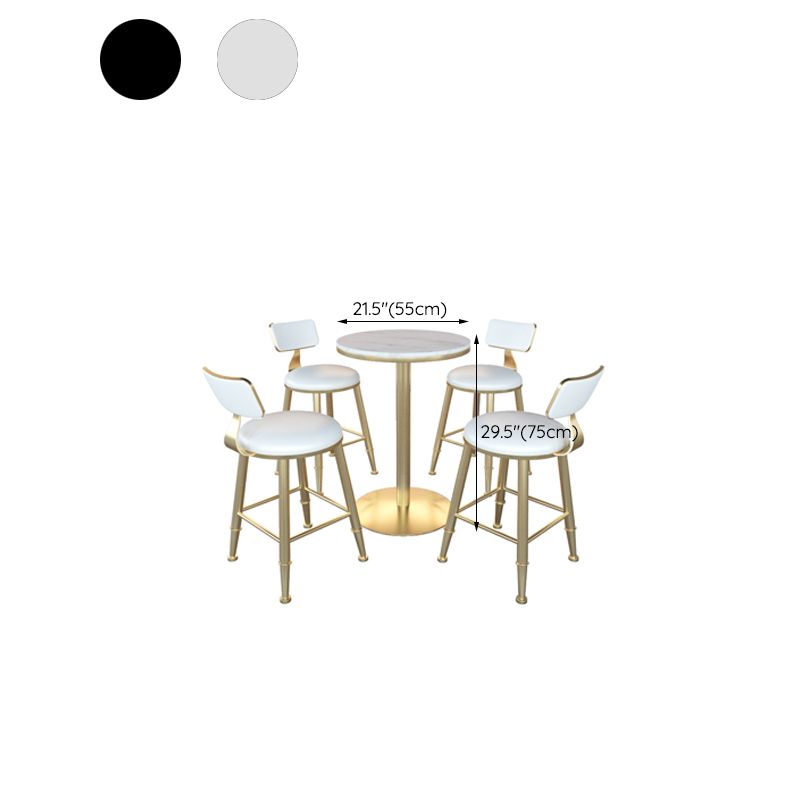 Gold Metal Base Bar Table Glam Round Faux Marble Bar Table for Dining Room Clearhalo 'Bar Furniture' 'Bar Tables' 'bar_tables' 'furn' 'furn_bar_tables' 'Furniture' 'Kitchen & Dining Furniture' 1200x1200_b55de62c-4e6d-4b0c-b638-6207aafa2d6a