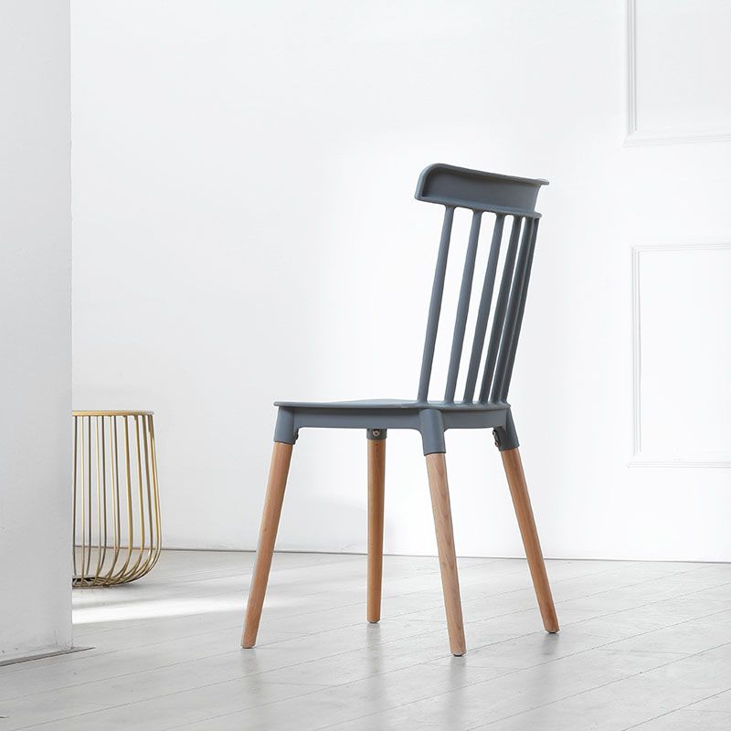 Nordic Style Wood Dining Chair Slat Back Stacking Side Chair for Home Use Clearhalo ' kitchen&dining_furn' 'Dining Chairs' 'Dining Tables & Seating' 'dining_chair' 'furn' 'furn_dining_chair' 'Furniture' 'furniture_dining_chair' 'Kitchen & Dining Furniture' 'kitchen' 1200x1200_b55e2c8f-b348-477d-9ad6-ef6b01e511ca