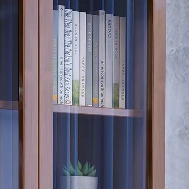 Glass Door Accent Cabinet Rubberwood Cabinet with 2 Doors and 5 Shelves Clearhalo 'Cabinets & Chests' 'cabinets_chests' 'furn' 'furn_cabinets_chests' 'Furniture' 'Living Room Furniture' 1200x1200_b55e30b5-9e3a-4167-ab69-4afe935cff05