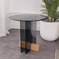 Living Room End Table Modernistic Round Abstract Glass Side Table