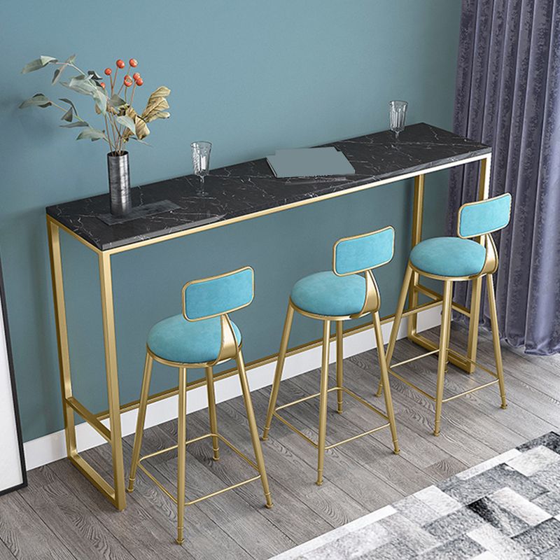Glam Round Bar Stools Armless Backrest Dining Stools with Cushion Clearhalo 'Bar Furniture' 'Bar Stools' 'bar_stools' 'furn' 'furn_bar_stools' 'Furniture' 'Kitchen & Dining Furniture' 1200x1200_b55ff4bf-dcd8-4e3d-8147-7753e38034ce