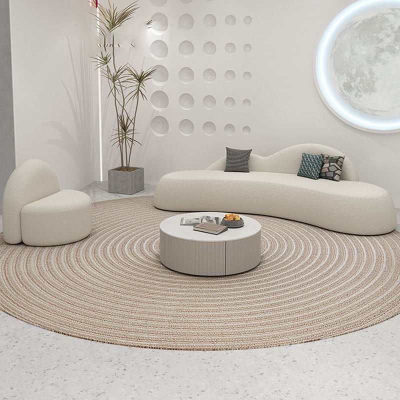 Asiento estacionario blanco sin brazo de tela de sofá de 39 "de ancho