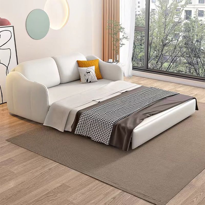 Faux leather Sleeper Sofa with Pillow Back Sofa Bed with Detachable Mattress Clearhalo 'furn' 'furn_futons' 'Furniture' 'Futons & Daybeds' 'Futons' 'Living Room Furniture' 1200x1200_b5635a58-489d-4206-9e02-9f8976287caa