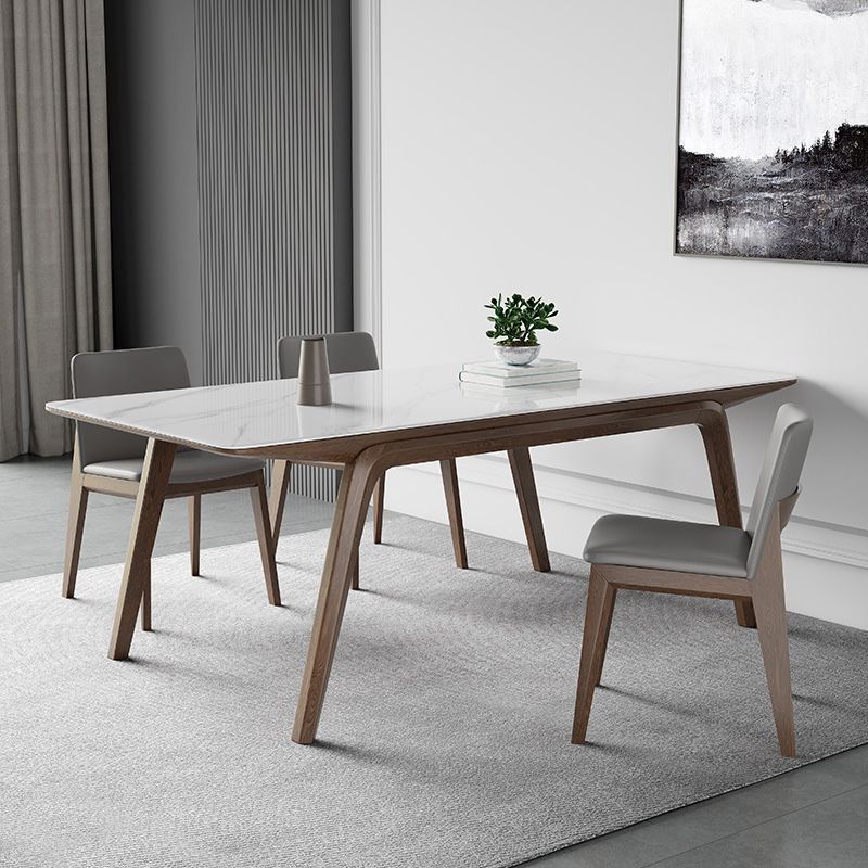 Modern Stone Rectangle Dining Table 4 Legs Table for Kitchen Clearhalo 'Dining Tables & Seating' 'Dining Tables' 'dining_table' 'furn' 'furn_dining_table' 'Furniture' 'Kitchen & Dining Furniture' 1200x1200_b5639598-86b2-4cd2-8dfc-851184974e38