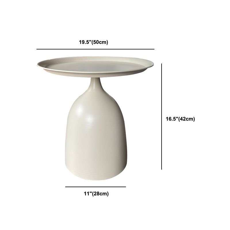 Mid-Century Metal Round Tray Top Side Table Pedestal End Table