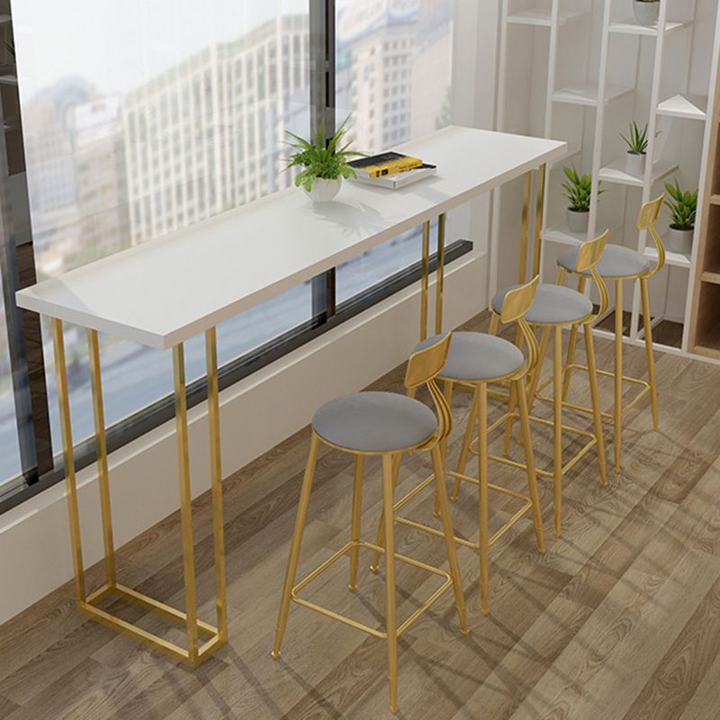 Contemporary Bar Stool Cushion Barstool with Gold Metal Legs