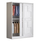 Modern Freestanding Wardrobe Armoire, 2-door Manufatured Armoire with Shelves in White Clearhalo 'Armoires & Wardrobes' 'armoires_wardrobes' 'Bedroom Furniture' 'furn' 'furn_armoires_wardrobes' 'Furniture' 1200x1200_b5653707-6a3d-4b94-9e17-9f8a542df6eb