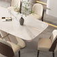 Contemporary Rectangle Shape Sintered Stone Top Dining Set Standard Kitchen Dining Set in White Clearhalo 'Dining Room Sets' 'Dining Tables & Seating' 'dining_room_set' 'furn' 'furn_dining_room_set' 'Furniture' 'furniture_dining_room_set' 'Kitchen & Dining Furniture' 'kitchen&dining_furn' 'kitchen' 1200x1200_b5659274-c3d3-47f2-8ed2-67d90718935f