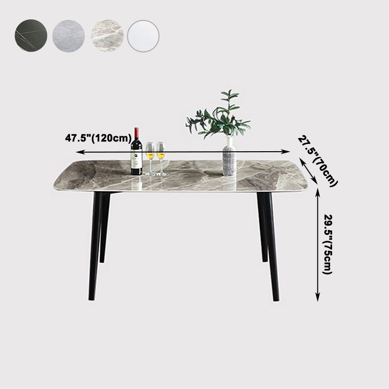 Rectangle Modern Dining Table Four-Color Fixed Table with Sintered Stone Clearhalo ' dining_table' 'Dining Tables & Seating' 'Dining Tables' 'furn' 'furn_dining_table' 'Furniture' 'furniture_dining_table' 'Kitchen & Dining Furniture' 'kitchen&dining_furn' 'kitchen' 'kitchen_dining_table' 1200x1200_b5659481-1486-4508-9224-d7a290eafe21