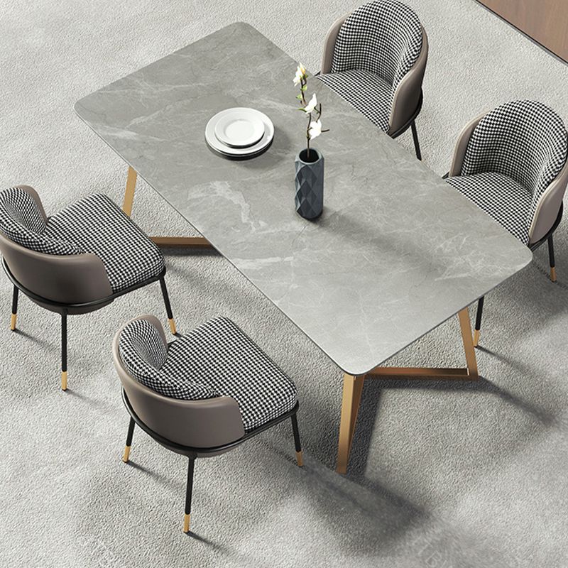 Modern White with Marble Counter Table Rectangle Dining Table for Kitchen Clearhalo 'Dining Tables & Seating' 'Dining Tables' 'dining_table' 'furn' 'furn_dining_table' 'Furniture' 'Kitchen & Dining Furniture' 1200x1200_b5663561-a30f-4882-8df8-d0cb536dc6e2