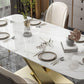Glam Dinette Set 1/2/5/7 Pieces Rectangle White Sintered Stone Top Dining Table Set Clearhalo 'Dining Room Sets' 'Dining Tables & Seating' 'dining_room_set' 'furn' 'furn_dining_room_set' 'Furniture' 'furniture_dining_room_set' 'Kitchen & Dining Furniture' 1200x1200_b566e32c-206e-48ee-bd25-3cbb723236fd