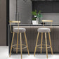 Indoor Round Counter Chair Upholstered Footrest Dining Stool in Grey and Gold Clearhalo 'Bar Furniture' 'Bar Stools' 'bar_stools' 'furn' 'furn_bar_stools' 'Furniture' 'Kitchen & Dining Furniture' 1200x1200_b566ff4e-5a4f-4738-8322-f22c62d1070e