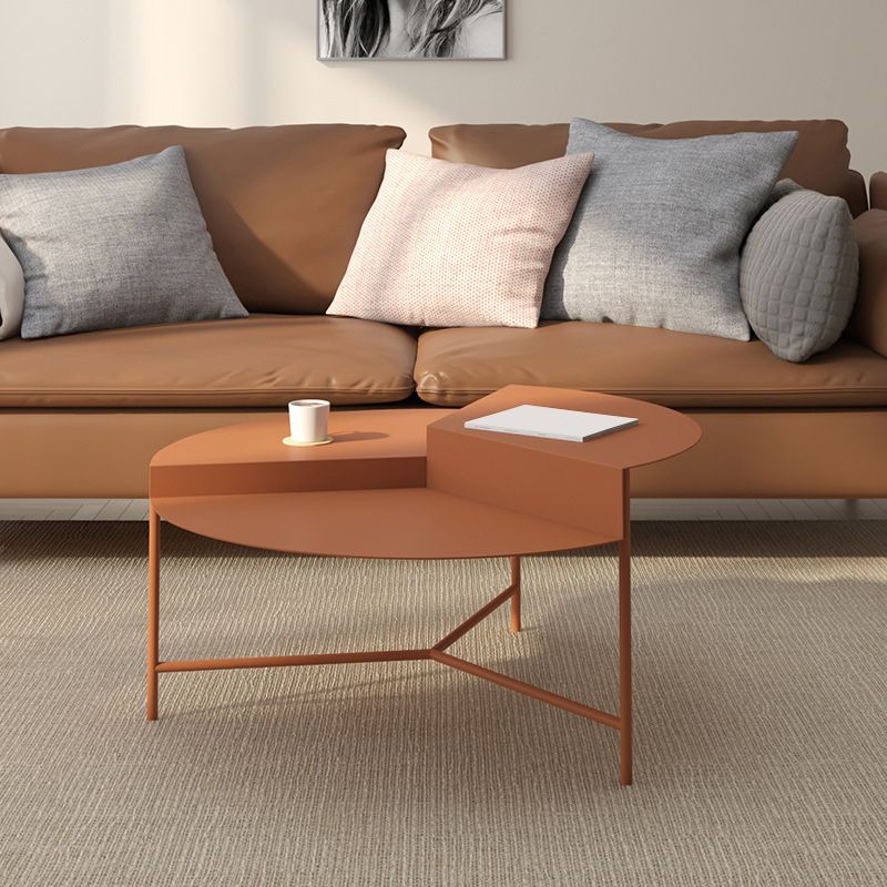 Mid-Century Modern Iron Cocktail Table with 3 Metal Legs and Round Top Clearhalo 'Coffee & Accent Tables' 'Coffee Tables' 'coffee_tables' 'furn' 'furn_coffee_tables' 'Furniture' 'Living Room Furniture' 1200x1200_b5685e16-6f7d-43b1-84ea-c0a474b03f07