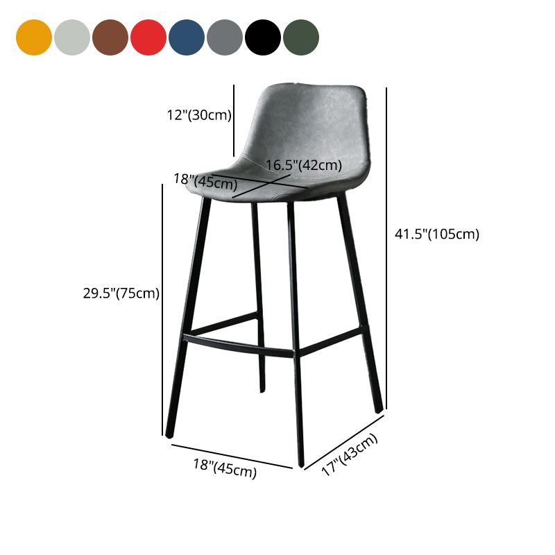 Nordic Style Leather Upholstered Barstool 4 Feet Bar Stool for Dining Room Clearhalo 'Bar Furniture' 'Bar Stools' 'bar_stools' 'furn' 'furn_bar_stools' 'furniture_bar_stools' 'Kitchen & Dining Furniture' 'kitchen&dining_furn' 'kitchen' 'kitchen_furn' Furniture' 1200x1200_b569079e-0ea8-452f-ad7c-bd52676daabd
