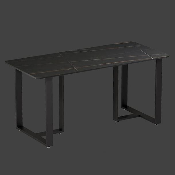 Stone Double Pedestal Table Industrial Style Dining Table for Dinner Kitchen Home Clearhalo ' dining_table' 'Dining Tables & Seating' 'Dining Tables' 'furn' 'furn_dining_table' 'Furniture' 'furniture_dining_table' 'Kitchen & Dining Furniture' 'kitchen&dining_furn' 'kitchen' 'kitchen_dining_table' 1200x1200_b569c3de-9602-435d-974d-33e8e95504d5