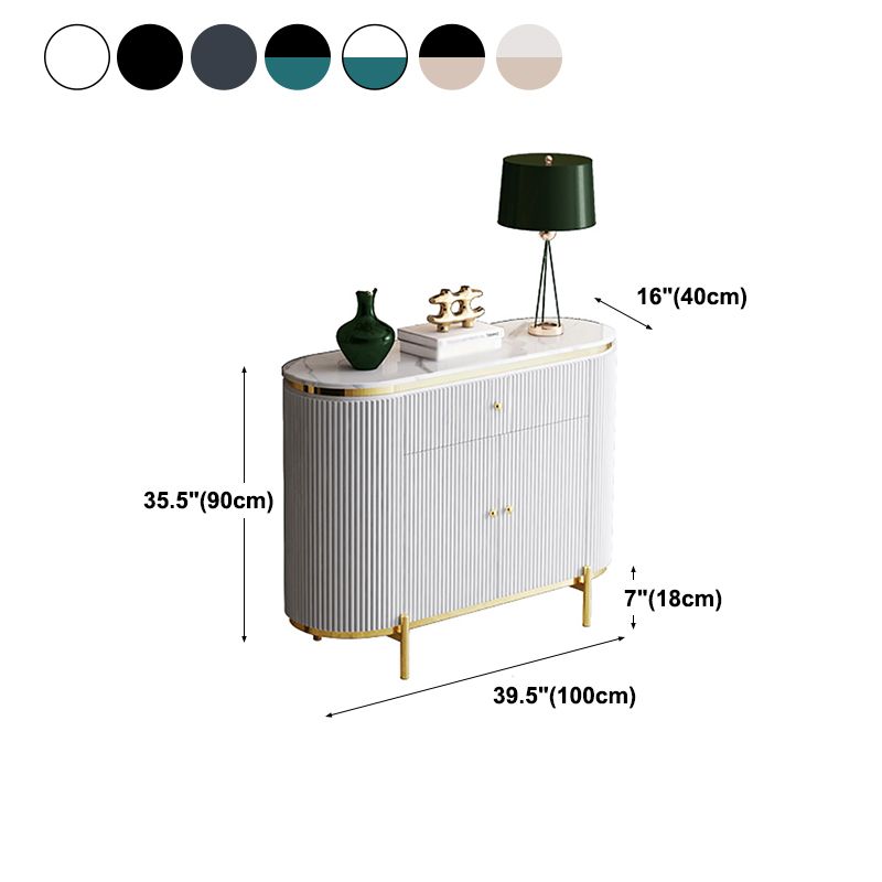 Glam Engineered Wood Sideboard Faux Marble Countertop Credenza with Drawer for Living Room Clearhalo 'buffet_sideboard' 'Buffets & Sideboards' 'furn' 'furn_buffet_sideboard' 'Furniture' 'furniture_buffet_sideboard' 'Kitchen & Dining Furniture' 1200x1200_b56a4bbc-9553-4236-a80c-5bfd6912ac1c