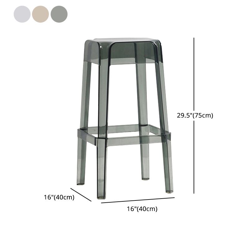 Backless Arm-less Modern Bar Stool Plastic Footrest Square Counter Stool Clearhalo 'Bar Furniture' 'Bar Stools' 'bar_stools' 'furn' 'furn_bar_stools' 'furniture_bar_stools' 'Kitchen & Dining Furniture' 'kitchen&dining_furn' 'kitchen' 'kitchen_furn' Furniture' 1200x1200_b56ad8cc-76e8-427f-b28e-e8f2a7f3e9a2