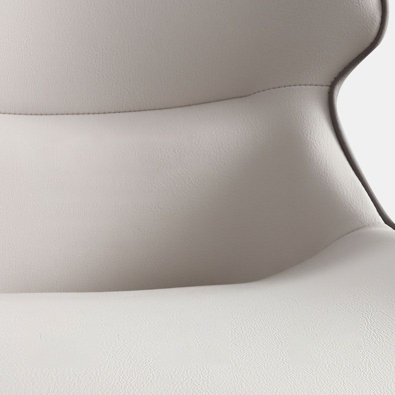 Contemporary Dining Room Chairs Matte Finish Leather Curved Parsons Arm Chair Clearhalo ' kitchen&dining_furn' 'Dining Chairs' 'Dining Tables & Seating' 'dining_chair' 'furn' 'furn_dining_chair' 'Furniture' 'furniture_dining_chair' 'Kitchen & Dining Furniture' 'kitchen' 1200x1200_b56b3243-8d6a-49b9-a14a-7dced4d727dc