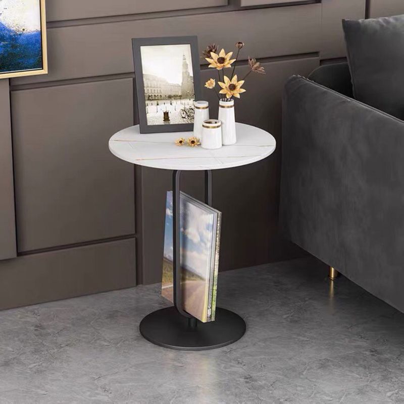 Stile moderno in metallo nero/oro Base roccia Slaba in nero/bianco tavolino rotondo