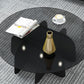 13.7"H Modern Metal Abstract Glass/slate Round Top Coffee Table Clearhalo 'Coffee & Accent Tables' 'Coffee Tables' 'coffee_tables' 'furn' 'furn_coffee_tables' 'Furniture' 'furniture_coffee_tables' 'Living Room Furniture' 1200x1200_b56f5151-91a4-42d8-a37c-557cae062cb7