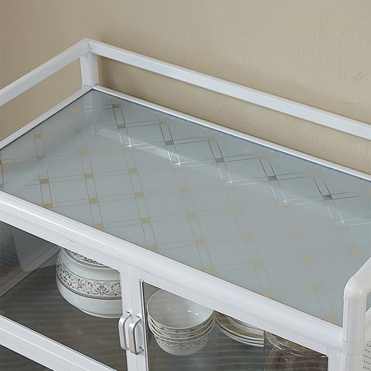 Hedendaagse metalen sideboard glazen buffettafel voor woonkamer