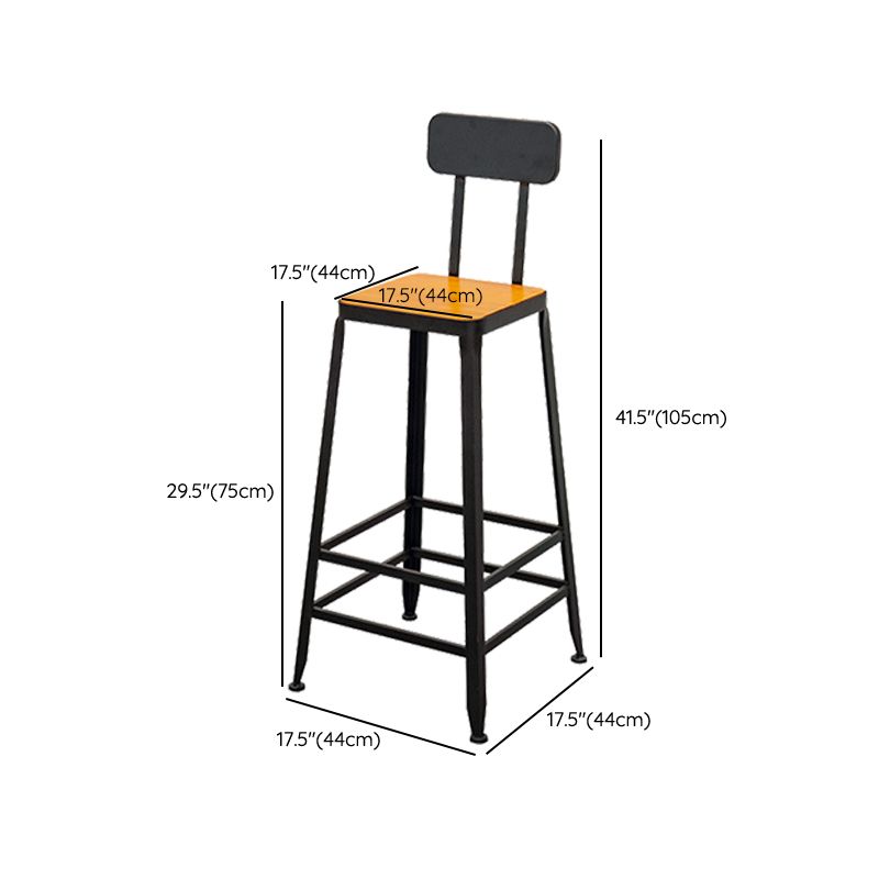 Tabouret de bar à dos basse de style brun de style contemporain avec jambes en métal