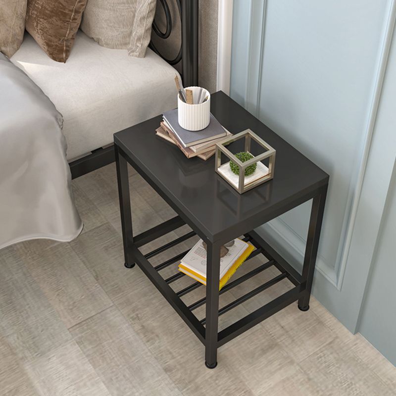 Modern Style with Storage Rack White/black Metal Iron Nightstand Clearhalo 'Bedroom Furniture' 'furn' 'furn_night_stand' 'Furniture' 'night_stand' 'Nightstands' 1200x1200_b570af8c-bf89-40dc-9b08-a9c08f28aa6f