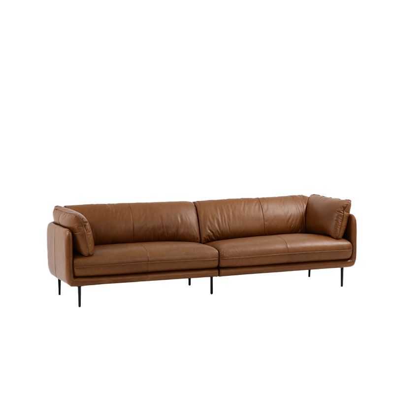 Faux Leather Sofa 31.49" High Tuxedo Arm Sofa with Loose Back Clearhalo 'furn' 'furn_sofas' 'Furniture' 'Living Room Furniture' 'Sofa' 'sofas' 1200x1200_b5717879-ea8e-4039-8edf-8fd737bf817a