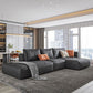 Glam Style Sectional Latex/down Upholstery Filled Faux Leather Sofa