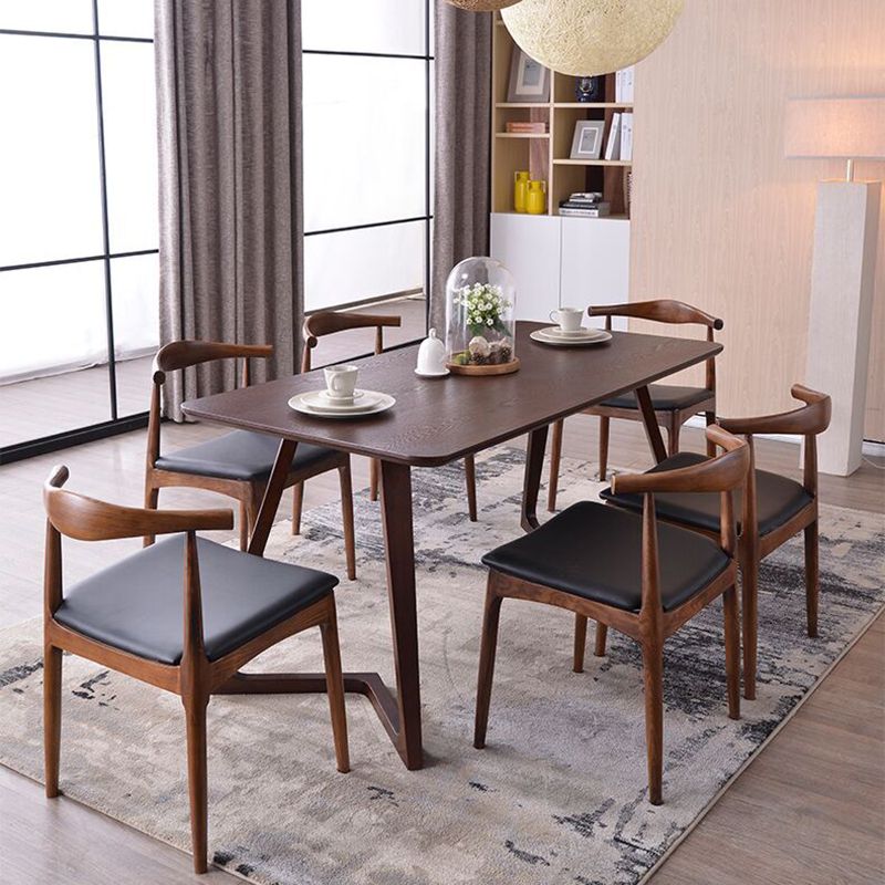 Rectangle Double Pedestal Modern Table Solid Wood Fixed Table for Home Clearhalo ' dining_table' 'Dining Tables & Seating' 'Dining Tables' 'furn' 'furn_dining_table' 'Furniture' 'furniture_dining_table' 'Kitchen & Dining Furniture' 'kitchen&dining_furn' 'kitchen' 'kitchen_dining_table' 1200x1200_b573239a-e99b-4cb8-b95d-05da692ea332