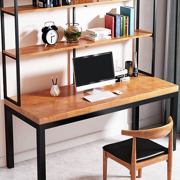 Rectangular Pine Writing Desk Solid Wood Top Desk with Black Metal Legs Clearhalo 'furn' 'furn_office_desk' 'Furniture' 'furniture_office_desk' 'Office Desks' 'Office Furniture' 'office_desk' 1200x1200_b573e97b-1b81-4a67-b4ca-e3db9ad1f997