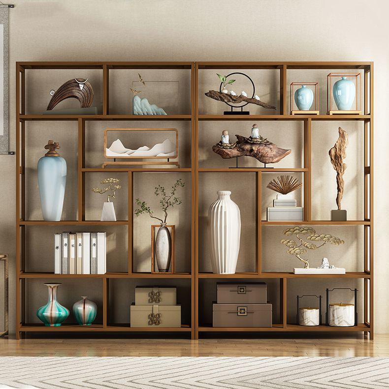 Contemporary Brown Etagere Libro scaffale aperto libreria verticale con cassetti