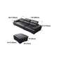 Genuine Leather Pillow Top Arm Sectional Sofa 27.55"High Cushion Back Sofa,Black Clearhalo 'furn' 'furn_sectionals' 'Furniture' 'Living Room Furniture' 'Sectionals' 1200x1200_b574436e-7cf1-4eaf-aa8c-28dea290294a