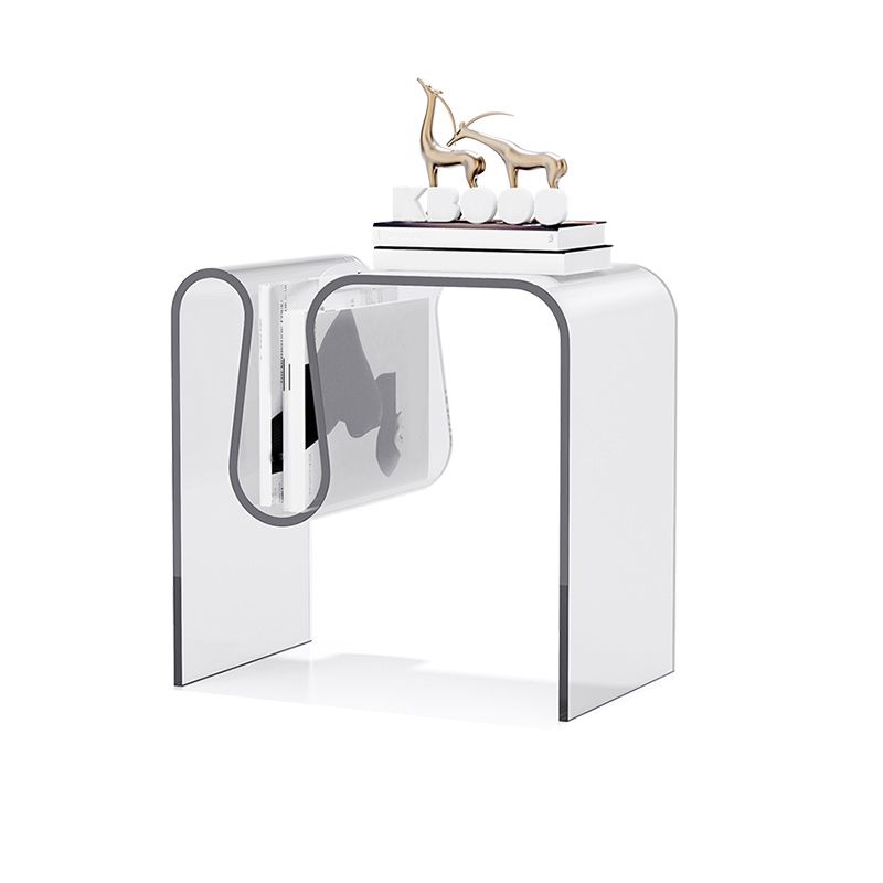 11" Wide Glam Side Table Sled Clear Acrylic Accent Side Table