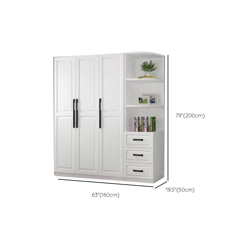 Freestanding Wood Frame Wardrobe Modern Hinged Soft Close Doors Wardrobe and Drawers Clearhalo 'Armoires & Wardrobes' 'armoires_wardrobes' 'Bedroom Furniture' 'furn' 'furn_armoires_wardrobes' 'Furniture' 1200x1200_b574edb0-eb48-4075-9011-b89adecfd9a1