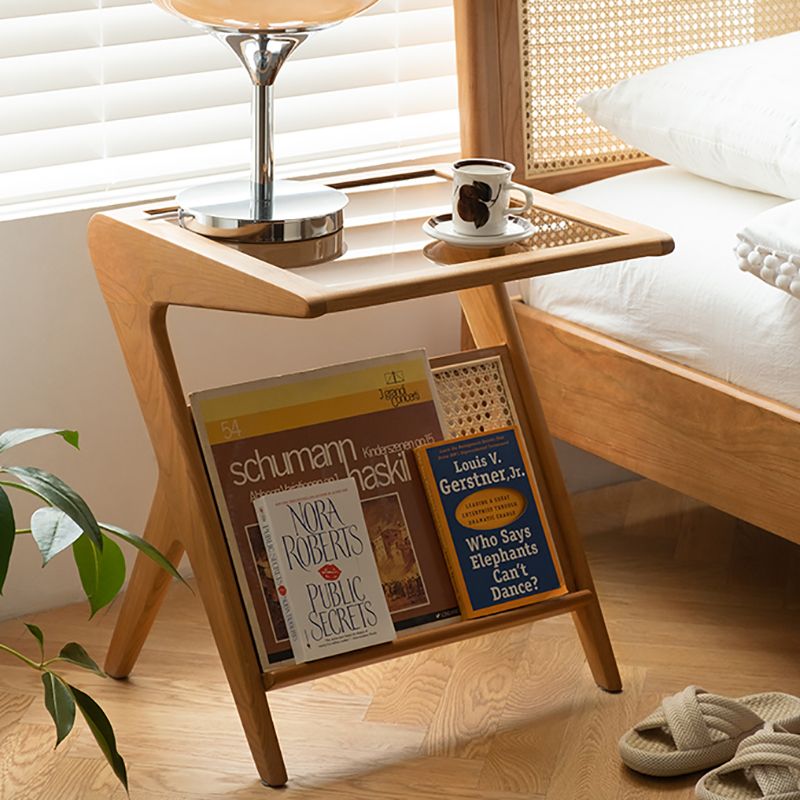 17" Wide Side Table Rectangular Accent Side Table with Storage