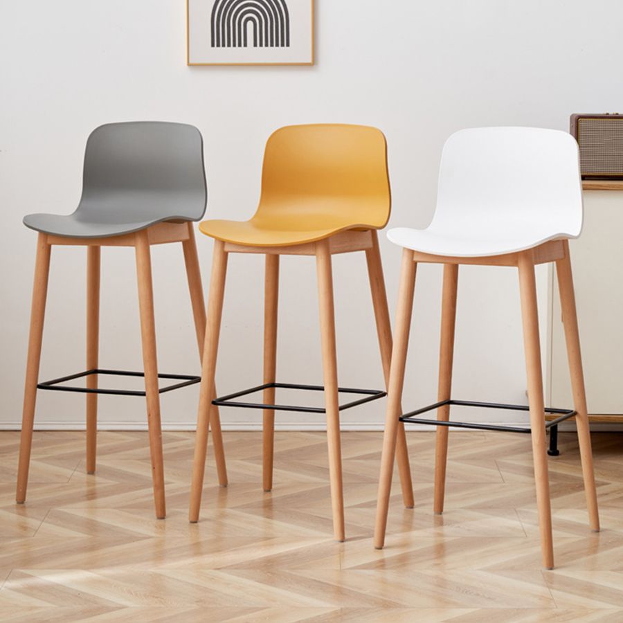 Modern Style Plastic Bar-stool Wooden Counter Bar Stool for Home Clearhalo 'Bar Furniture' 'Bar Stools' 'bar_stools' 'furn' 'furn_bar_stools' 'Furniture' 'furniture_bar_stools' 'Kitchen & Dining Furniture' 1200x1200_b577a5ae-73ef-4658-9193-7a603dcd644e