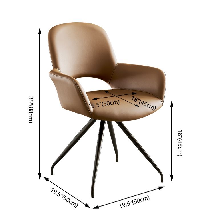 Minimalist Style Leather Dining Chairs Open Back Upholstered Dining Side Chair Clearhalo ' kitchen&dining_furn' 'Dining Chairs' 'Dining Tables & Seating' 'dining_chair' 'furn' 'furn_dining_chair' 'Furniture' 'furniture_dining_chair' 'Kitchen & Dining Furniture' 'kitchen' 1200x1200_b577f463-687d-4d01-940f-2182ef1779e0